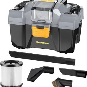 reliaroads 20v cordless wet/dry shop vacuum rcsv 20, 2.6 gallon for dewalt batteries