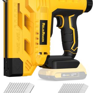 2 in 1 cordless 18ga brad nailer & 1/4 crown stapler for dewalt 20v max battery (older model)