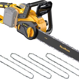 reliaroads 16 inch brushless chainsaw 40v (2x20v max) compatible with dewalt battery + 4 pack chains